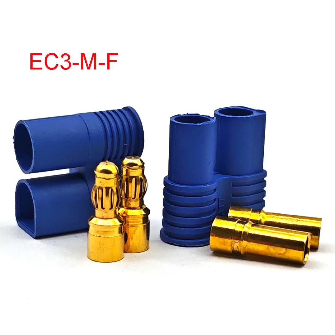 ขั้วต่อแบตเตอรี่แบบ EC3 ตัวผู้ ตัวเมีย ชุบทอง สำหรับแบตเตอรี่ลิโพ RC มอเตอร์ ESC เครื่องบิน รถบรรทุก เรือ
