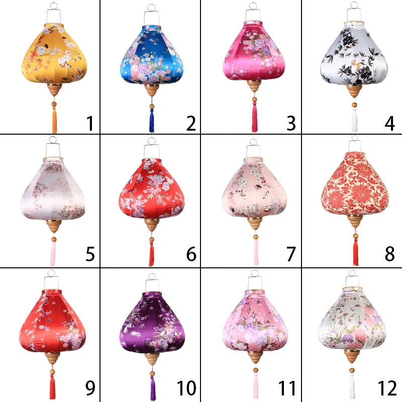Chinese Silk Lantern Traditional Japanese Vietnam Lantern Balcony Outdoor Party Spring Festival New Year Hanging Lanterns