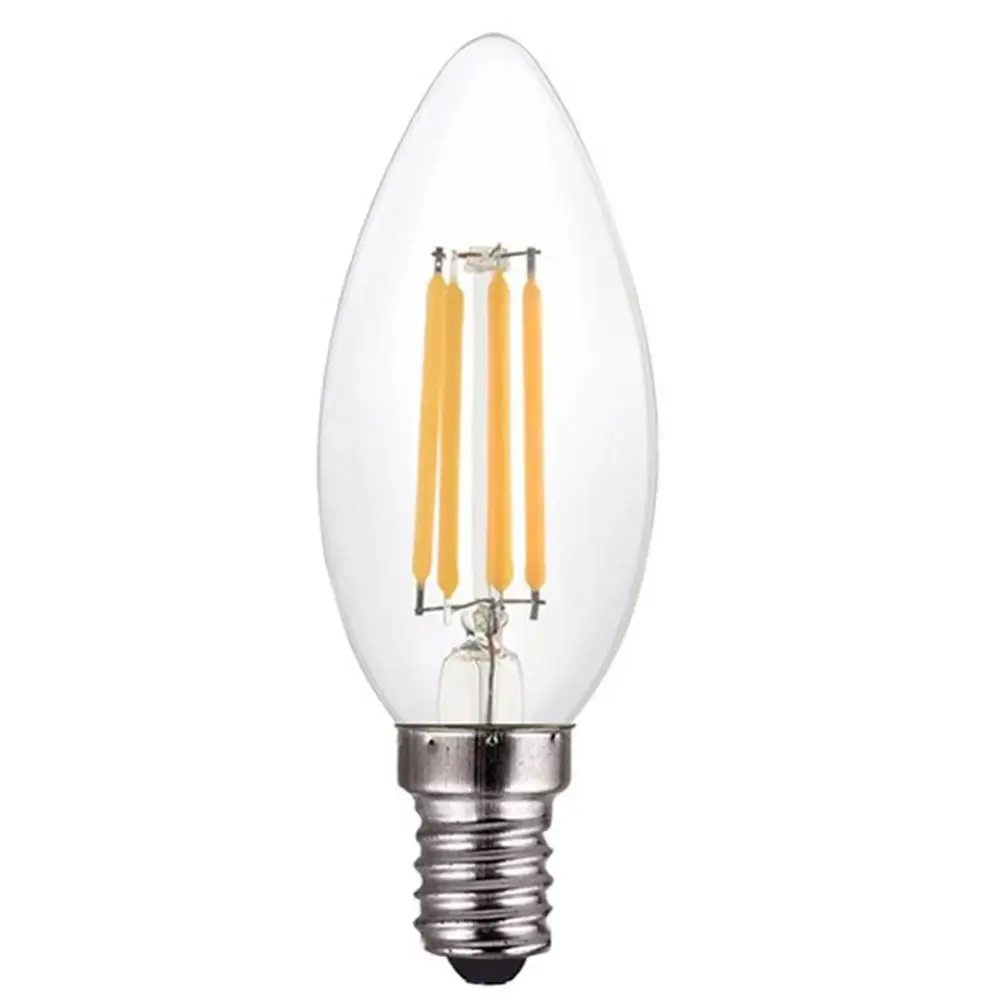 C35 220V E14 Podstawa 4W Żarówki LED Energooszczędne Ściemnialne Żarówki Świece Ciepła biel 2700K