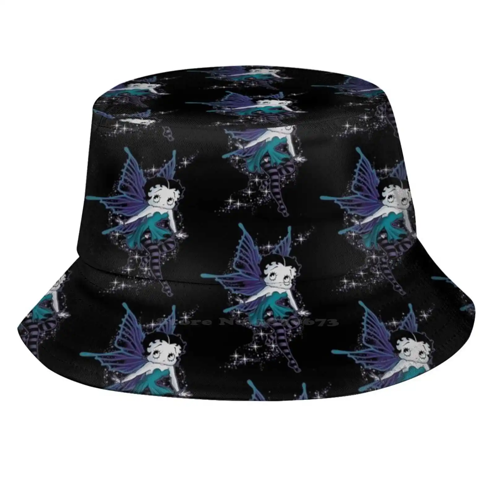 Sparkling Fairy Boop Unisex Fashion Women Men Breathable Bucket Hats Cartoons Boop Vintage Boop Cute Retro 80s 90s Boop Cool