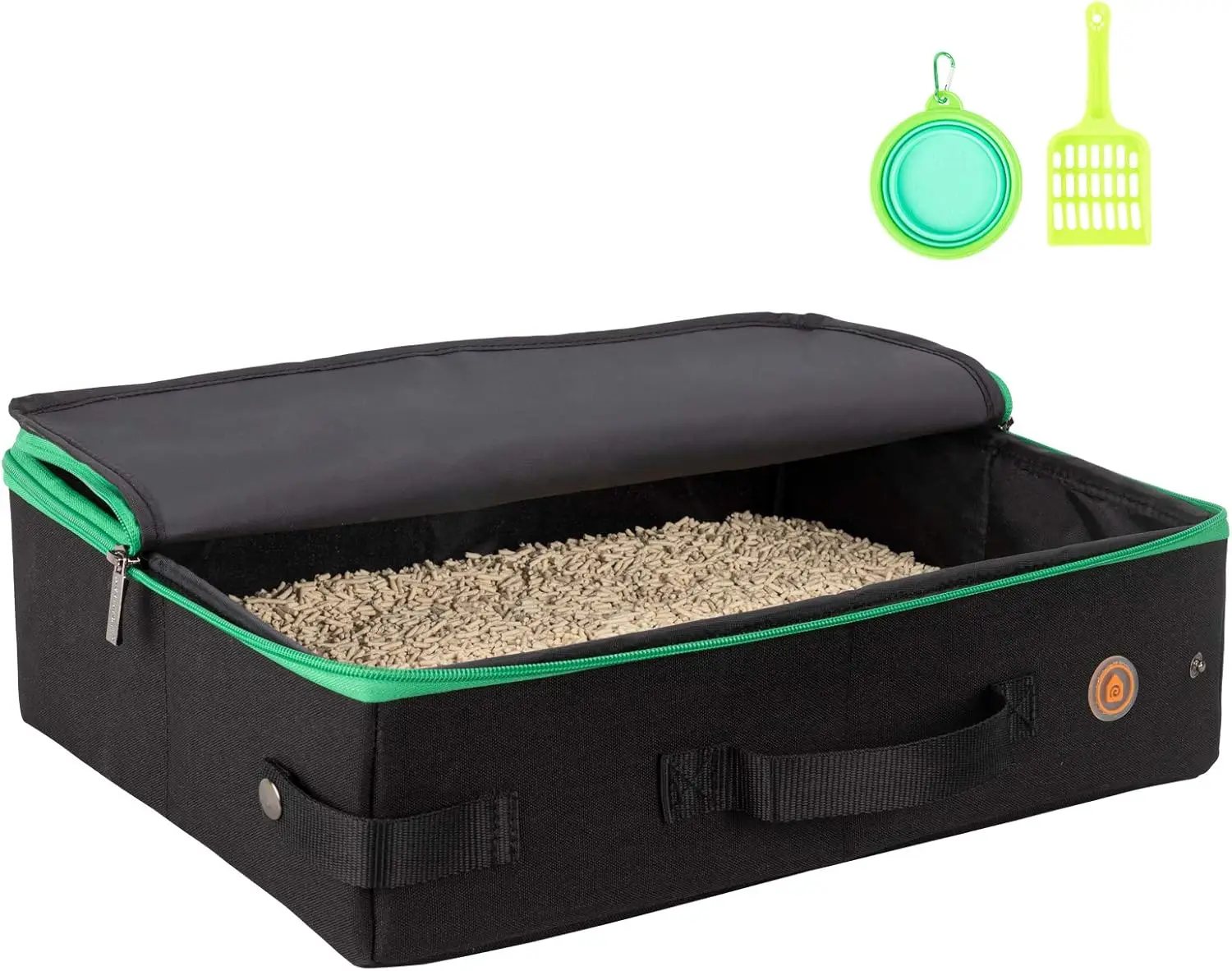 

Portable Travel Litter Box for Cats with Lid to Contain Litter and Odor, Easy Carry Clean Store for Car Hotel Flying
