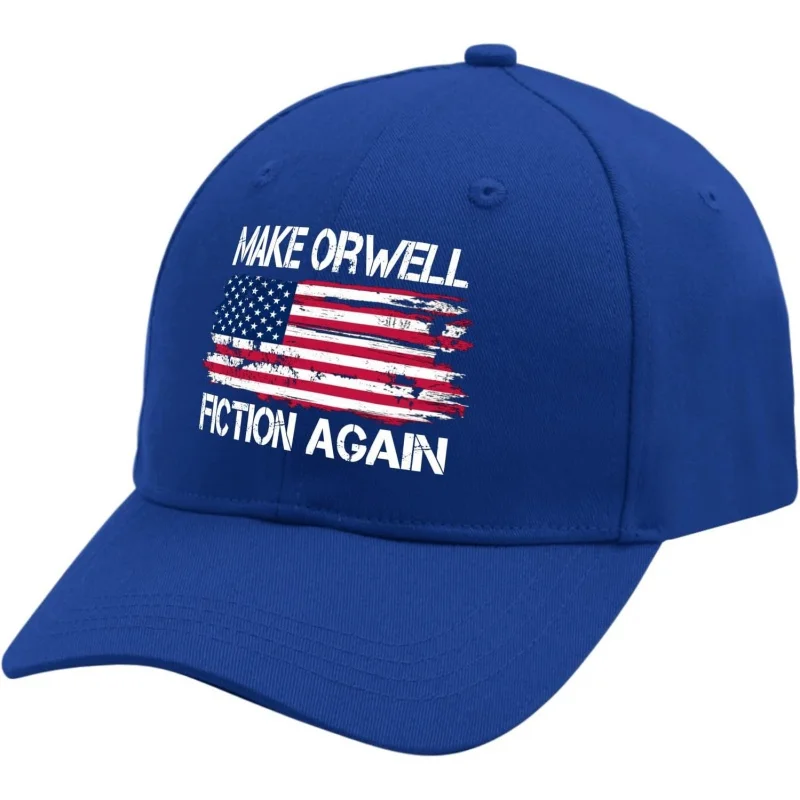 Make Orwelll Fiction Again Hat for Mens Retro Trucker Hats Women Cycling Caps Humor Unique