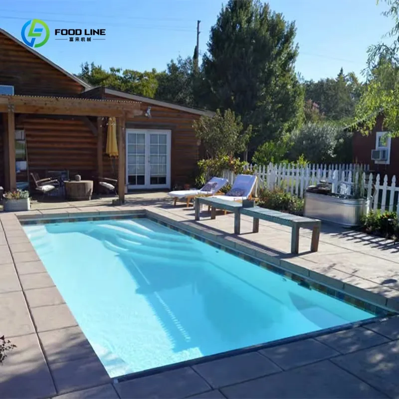 Piscina Familiar Enterrada de Fibra de Vidrio de 31x16 pies, Diseño de Mosaico, Color Personalizado para Uso Residencial