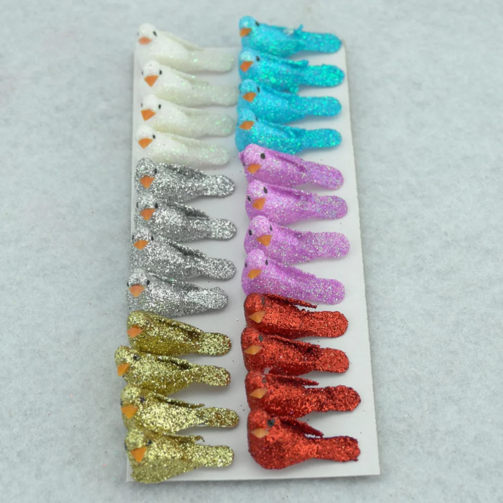 

24Pcs Artificial Foam Simulation Birds Lightweight Lifelike Bird Ornaments Wedding Decor Lawn Balcony Home Office Desk