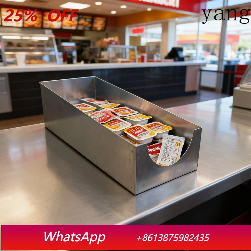 

LH fast food restaurant stainless steel squeezed sauce bottle spoon multi-functional storage box