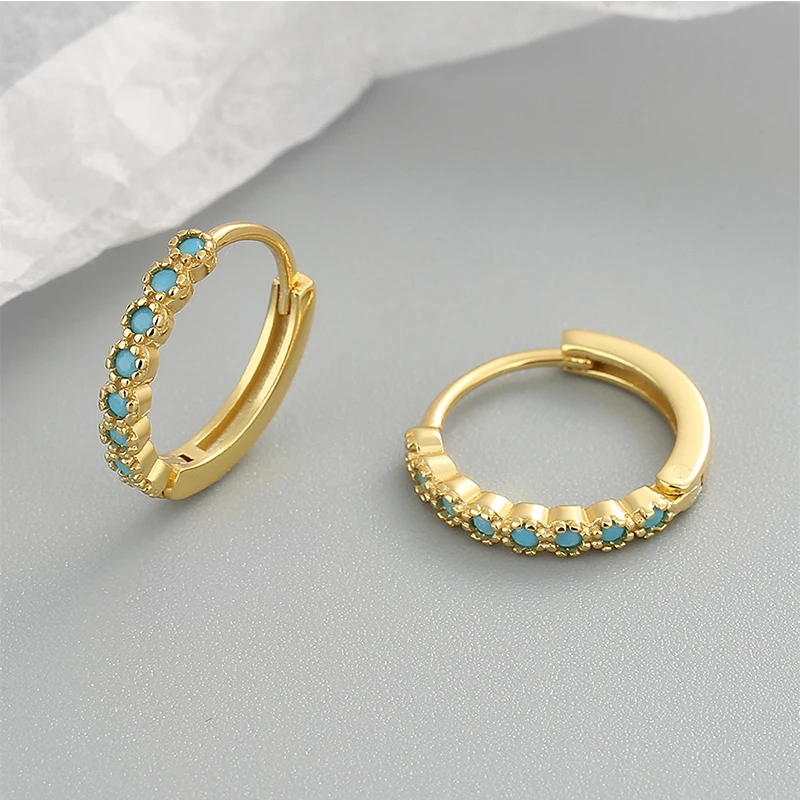 ANENJERY CZ Zirkon Kreis Creolen für Frauen Männer Punk Trendy Party Zubehör Mode Schmuck Geschenk – Detail 26