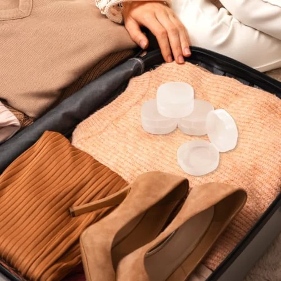 4 個のプラスチック化粧品コットンラウンドホルダーポータブルラウンドメイクアップスポンジホルダー旅行用密封化粧品パッドホルダー C に適しています