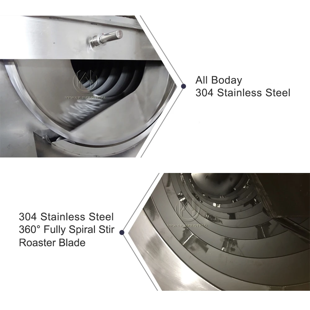 Torréfacteur d'arachide de style GPL de torréfacteur de noix de fève de cacao de 50 kg/h