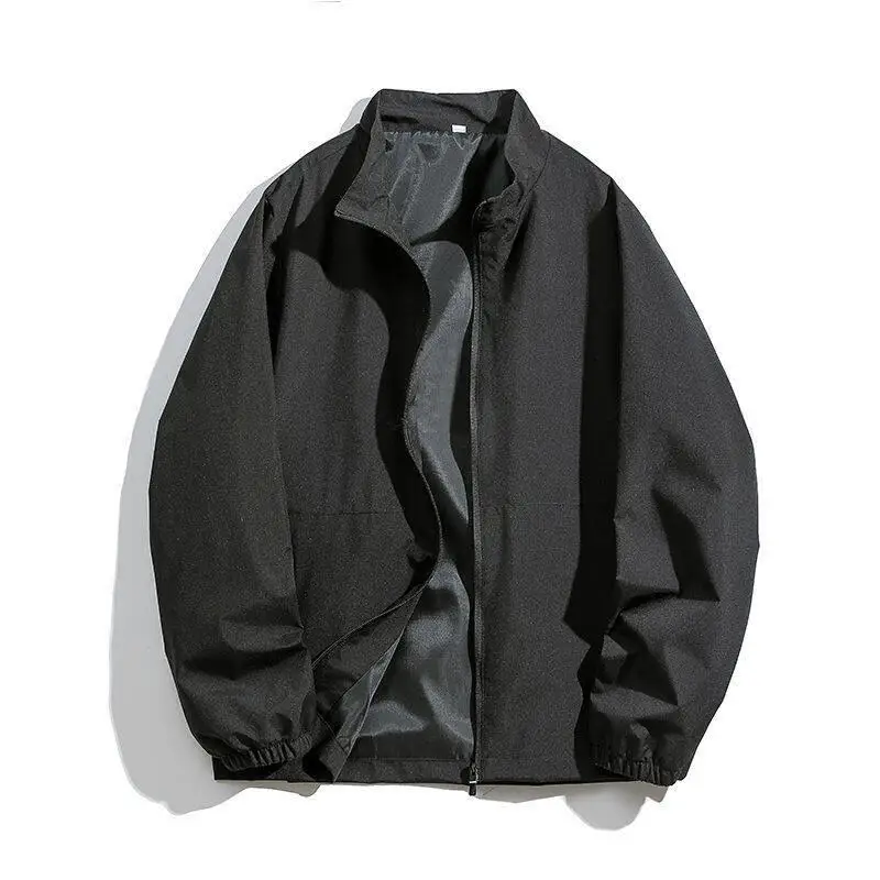 

Shichun Spring Light Jacket Stand Collar Double Layer Thin Windproof Large Size Coat Standard Fit Long Sleeve Outdoor Style