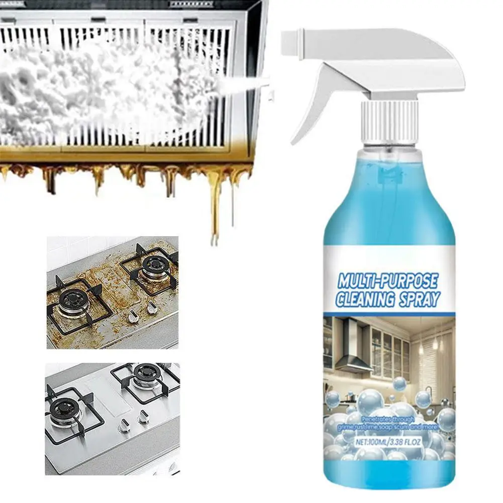 Limpiador de espuma de cocina profesional, pulverizador de limpieza profunda, limpiador multiusos de manchas de aceite de cocina, desengrasante de grasa de aceite de eliminación rápida