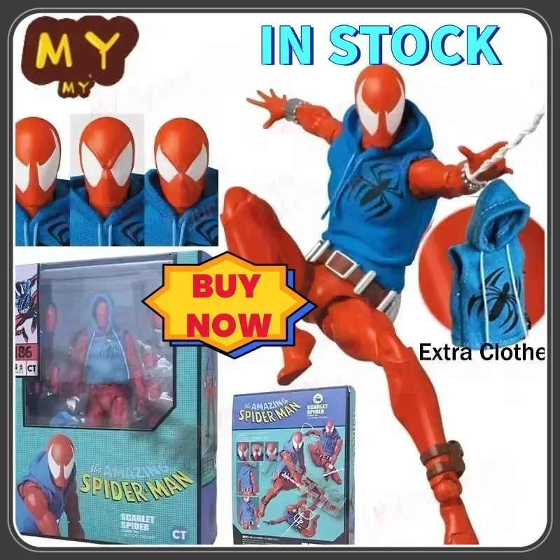 

Hot Sale Arrival Ct Toys Scarlet Spider Ben Reily Mafex 186 Comic Ko Action Figure Exclusive Spider-Man Anime Collection Gift