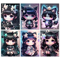 5D Cartoon Diamond Painting Cross Stitch Set Star Girl Diamond Mosaic Embroidery Suitable for Children DIY Gifts Home Decoration