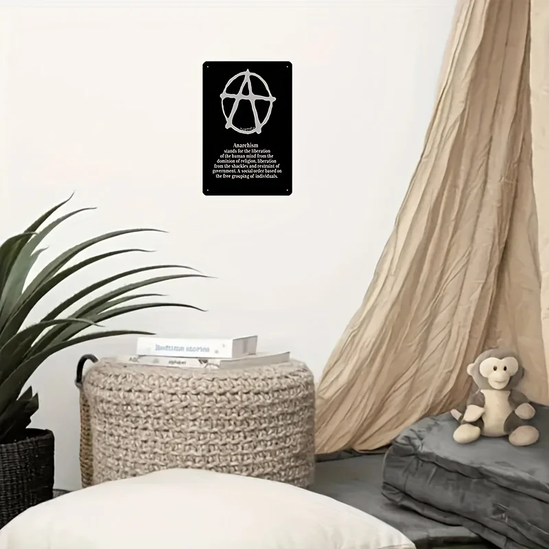 CIFBUY Anarchist Syndicalism Metal Sign, Waterproof Aluminum Wall Art, Durable Iron Plaque For Home Kitchen Bar Decor