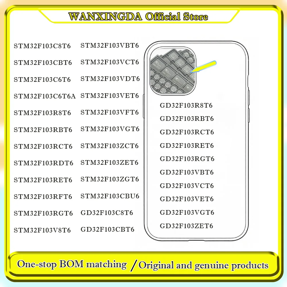 

Plastic phone case STM32F103C6T6A STM32F103C8T6 CBT6 RCT6 RBT6 VCT6 VET6 ZET6 GD32F103R8T6 BT6 CT6 ET6 VBT6 VCT6 VET6 ZET6