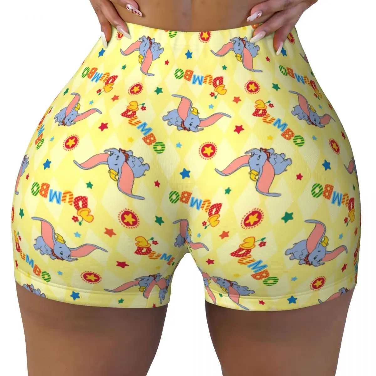 

Пользовательские Дамбо фильм мультфильмы тренажерный зал шорты для бега волейбольные женские шорты для йоги в стиле аниме