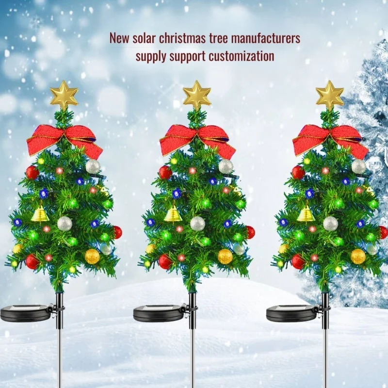 

2 упаковки солнечных елочных огней на открытом воздухе, автоматическое включение/выключение, водонепроницаемый праздничный двор, газон, садовый декор для Рождества, Хэллоуина