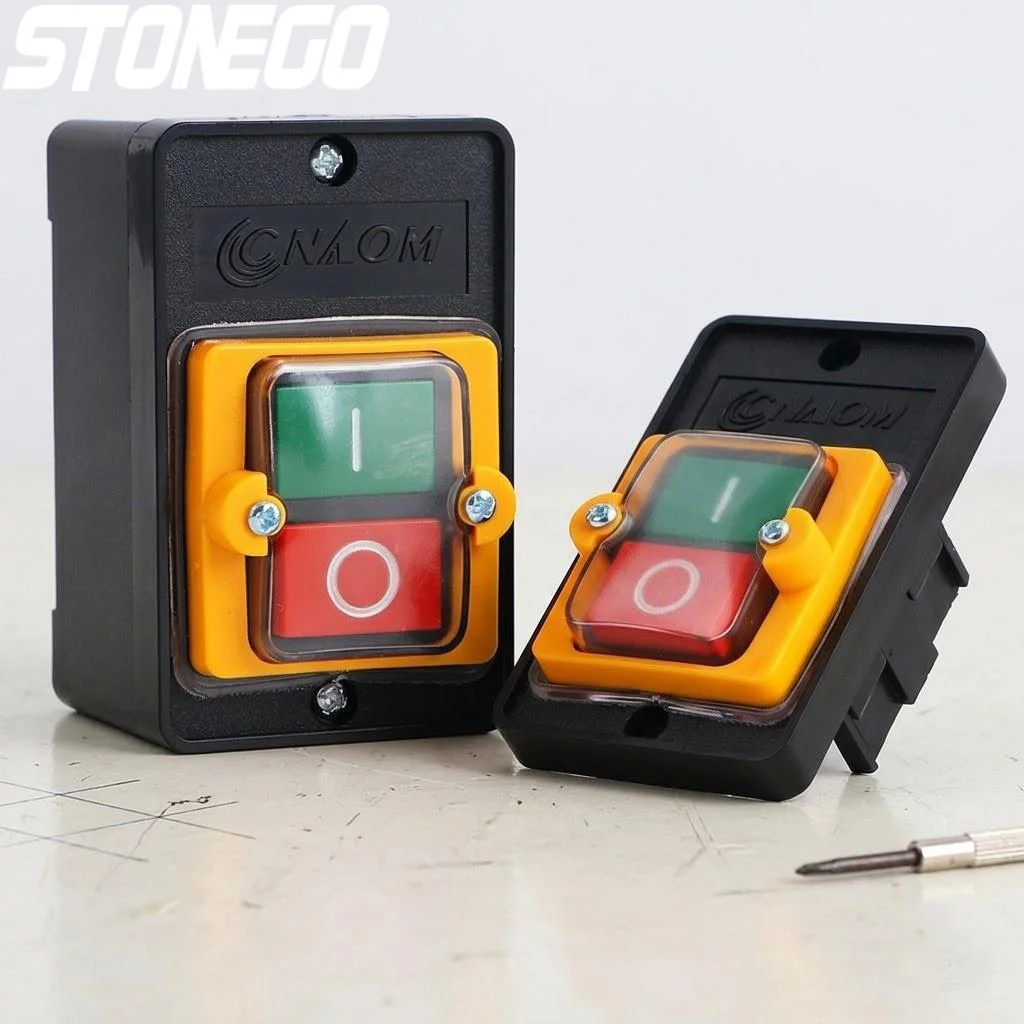 Waterproof Push Button Switch for Machinery Control Start Button Switch for Industrial Tools Sand Wheel Machine Durable
