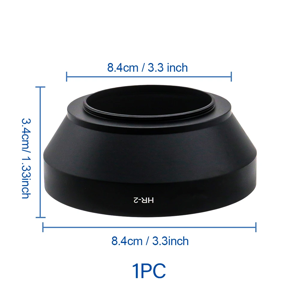 52mm Metal Screw-in Lens Hood for 50mm f/1.4D f/1.8D & f/1.2 Lens, HR-2 Style Replacement Cylindrical Sunshade