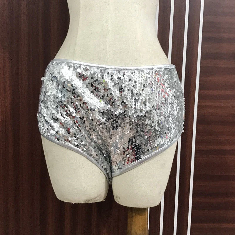 

Women Sissy Sexy Sparkly Sequin Briefs Party Club Lady Dance Glitter Panties Plus Size Bottoms Pole Dance Nightclub Costumes