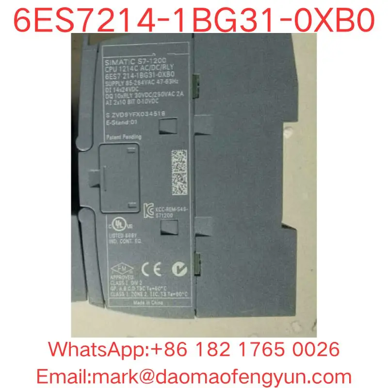 6ES7214-1BG31-0XB0 Used Tested OK In Good Condition SIMATIC S7-1200, CPU 1214C, compact CPU, AC/DC/relay