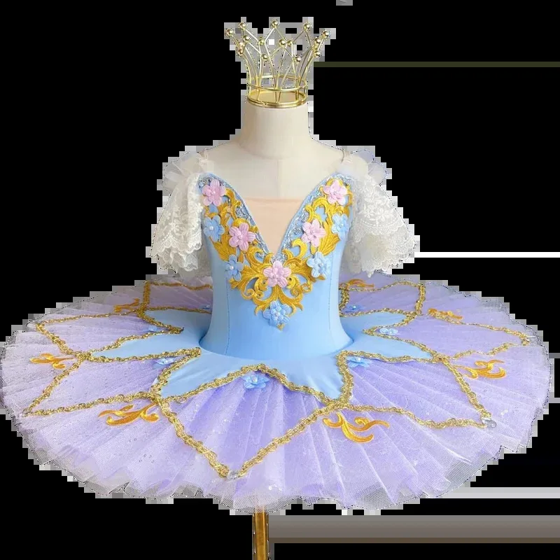 

Новинка 2023 года, балетная юбка-пачка с цветочным узором для девочек, одежда для танцевальных выступлений, профессиональная пачка, балетный трико, танцевальный костюм ★ ★