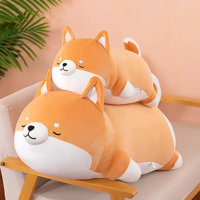 Home Bedroom Children's Pillow Shiba Inu Pillow Long Pillow Doll Girls Sleeping Legs Rag Doll Plush Toy