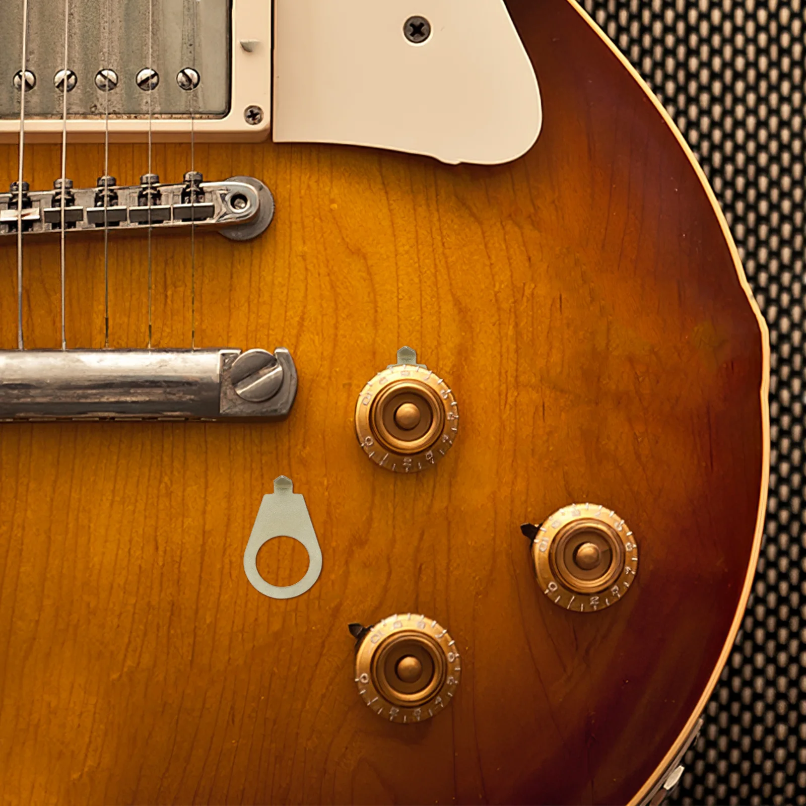 Perillas de guitarra eléctrica, placa de puntero dorado de 9,7mm, Control de tono de volumen, indicador de posición, accesorios de piezas de guitarra, 2 uds.