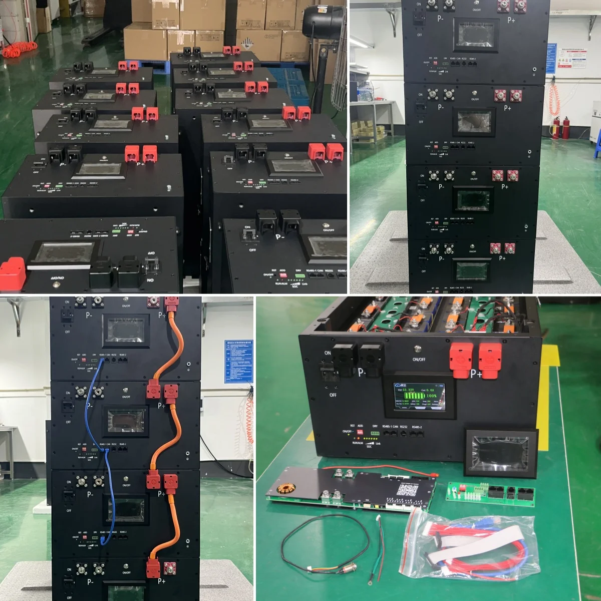 LiFePO4 Battery DIY Box 280Ah 304Ah Rack Mount Box 48V 16S Battery Kit With JK 200A BMS Storage Box For Home Energy System