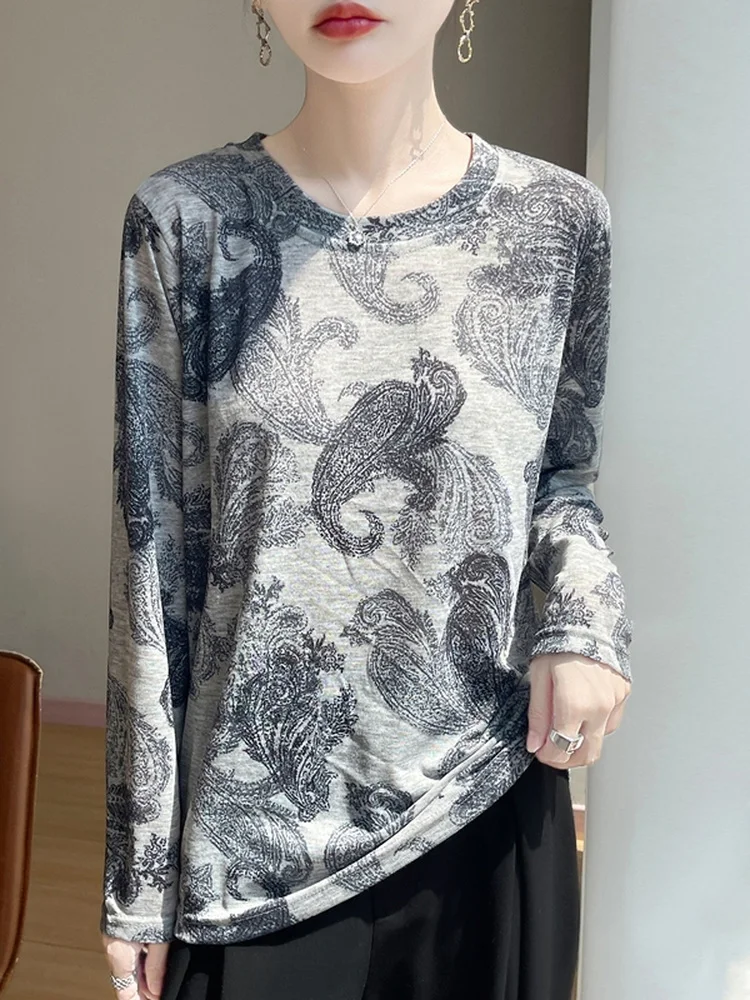 

Новинка 2025 года, круглый трикотаж с принтом Ne, женский свободный топ для похудения, модный универсальный базовый свитер, повседневный свободный крой, мягкий...