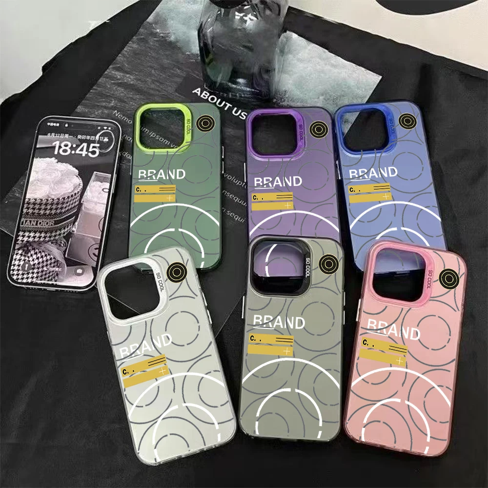 Модный многоцветный чехол для телефона lMD Color Silver Shell для lPhone 17, 16, e 15, 14, 13, 12, 11 Pro Max Plus COOL I-StonesS INS