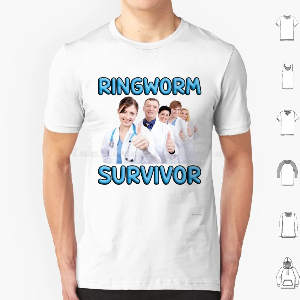 Ringworm Survivor T Shirt Big Size 100% Cotton Cringe Meme Funny Memes Weird Oddly Specific Cool Sarcastic Ironic Silly Witty