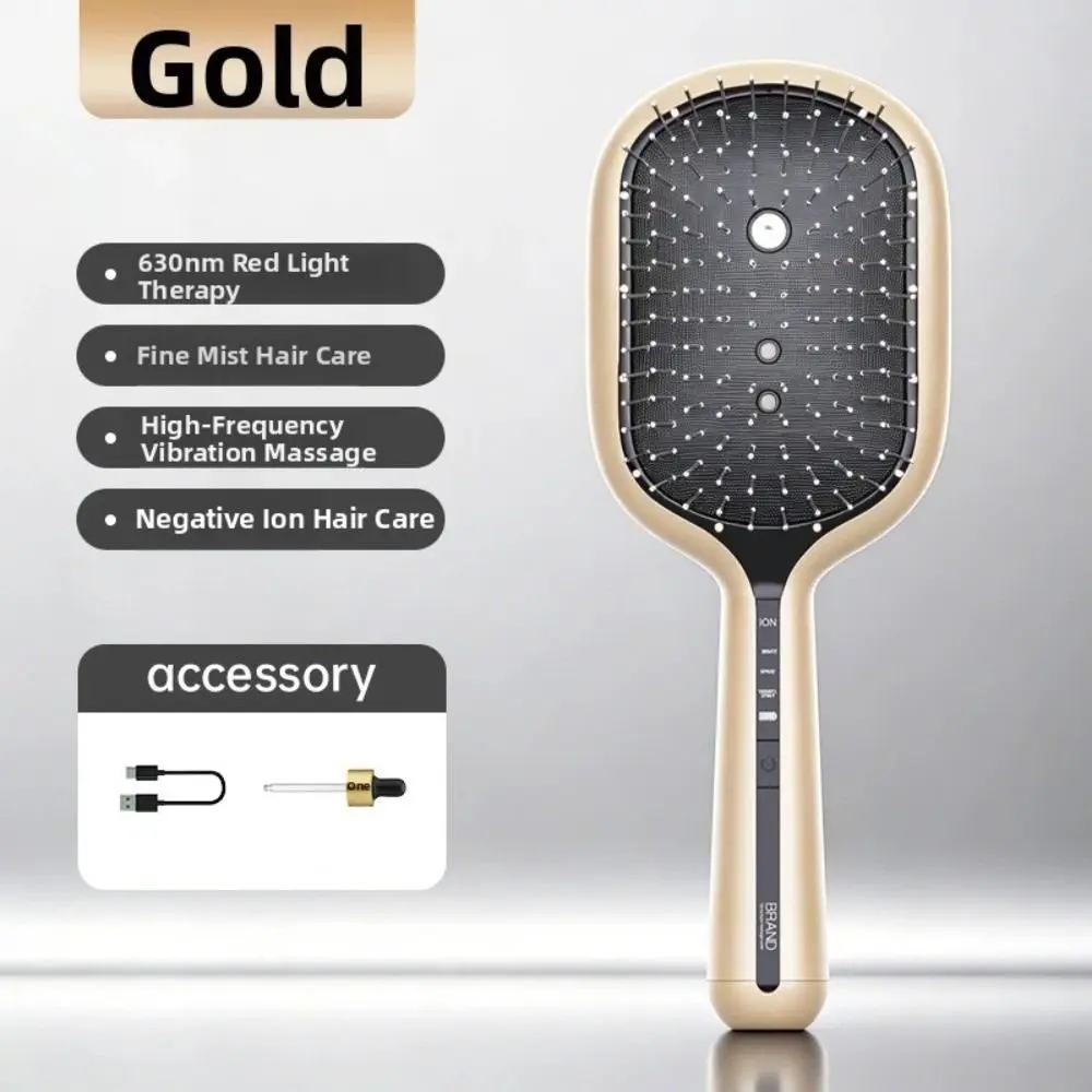 Multi-Function Red Light Spray Massage Comb Anti-Frizz EMS Electric Spray Hair Brush Portable Scalp Nourish