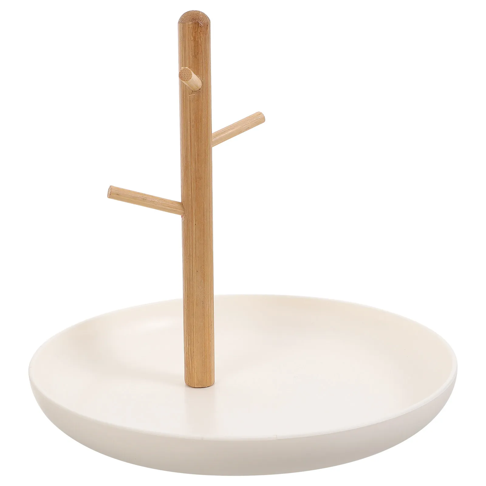 

Sturdy Bamboo ABS Jewelry Organizing Rack for Necklace Earring Bracelet Display Elegant Simple Design Tabletop Jewelry Showing