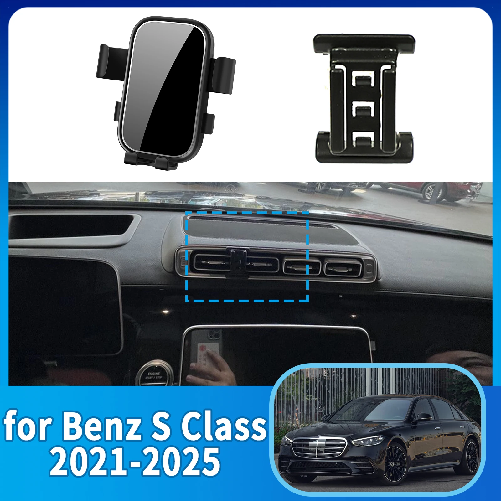 

Accessories Car Mobile Phone Holder for Mercedes Benz S Class S450 S500 S600 W223 2021~2025 GPS Bracket Navigation Stand Auto