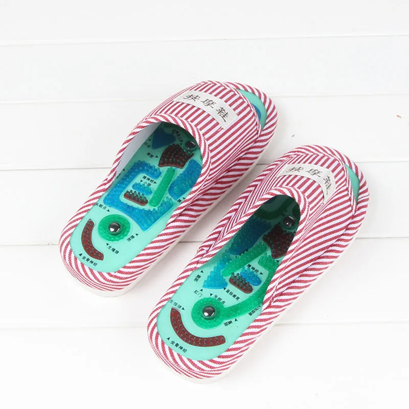 A foot massage slippers acupoints pedicures imitation pebbles magnet men and women live in cotton slippers