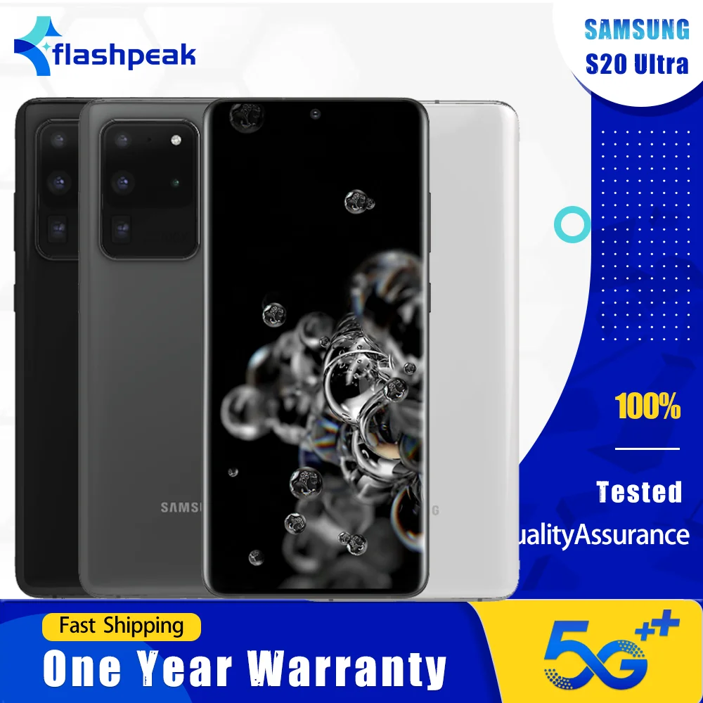 هاتف سامسونج جالاكسي S20 الترا G988U1 G988B/DS 5G الأصلي NFC eSIM 128GB 6.9 "120 هرتز 108MP + 48MP + 40MP ثماني النواة هاتف ذكي