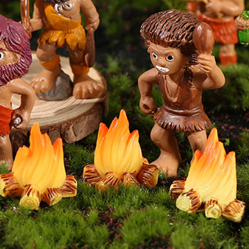 

8 Pcs Fire Decoration Ornaments Dollhouse Miniature Bonfire Resin Campfire Succulents