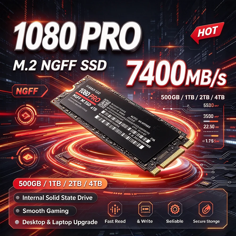 New 1080PRO M.2 NGFF Solid State Drive 1TB 2TB 4TB Original Internal SSD Hard Disk Fast Read Write for Desktop Notebook Laptop