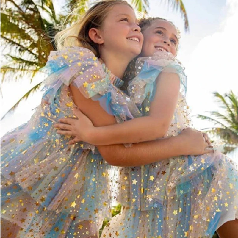 Baby Girl Dress for Sequin Rainbow Wedding Prom New Princess Dress 3-8Y Children Clothes Birthday Party Costume for Kids Girls