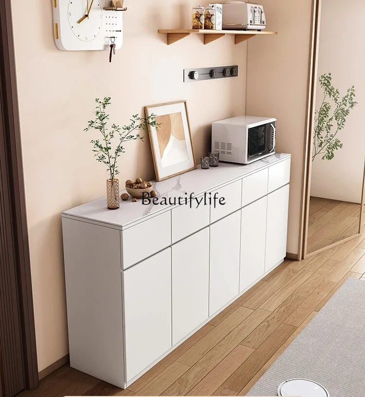 

ls 42Solid wood dining side cabinet modern simple wall storage rock slab kitchen cabinet light luxury