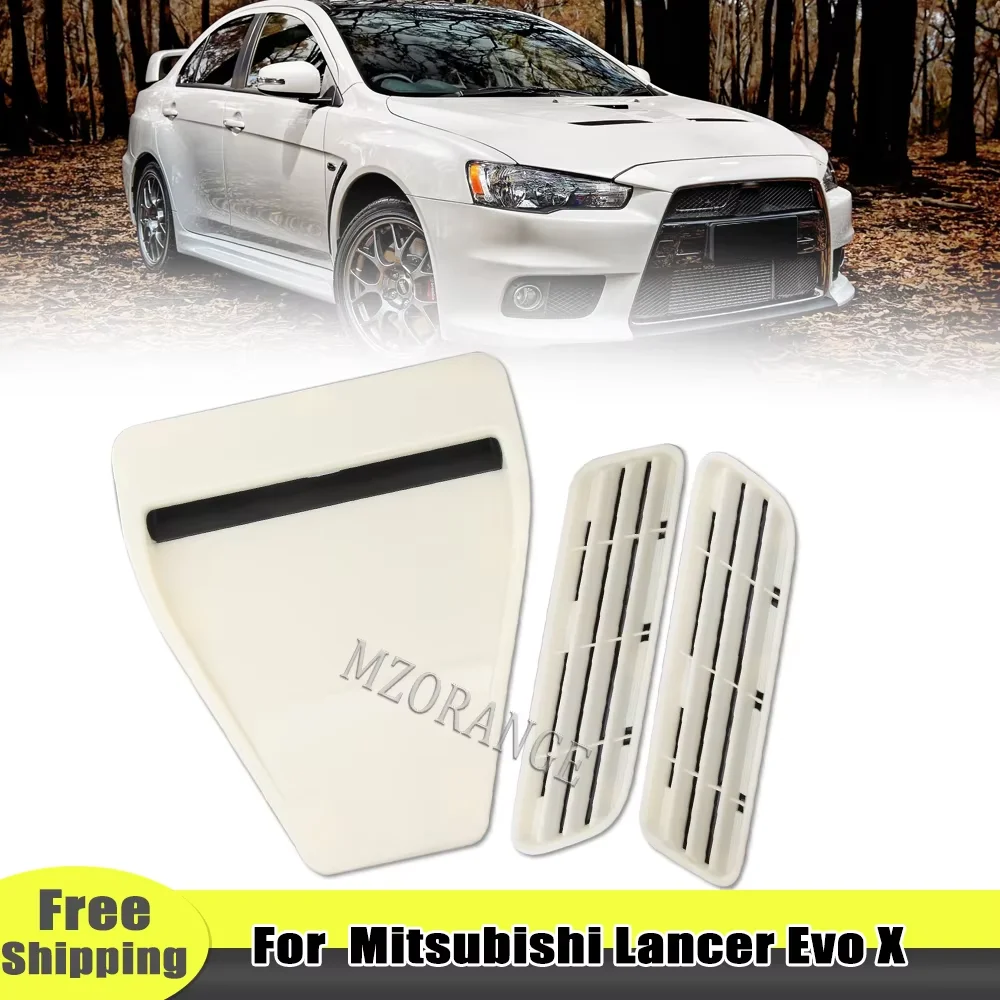 

6PCS Air Vent Intake Ducts Cover For Mitsubishi Lancer Evolution EVO X 10 Direct Replace Hood Scoop Bonnet Insert Accessories