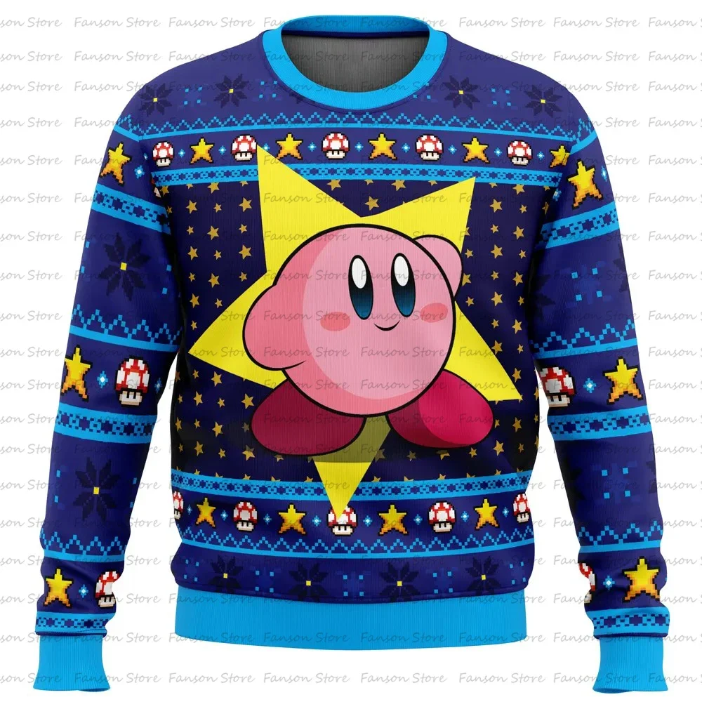 

Pink Hero Star KirbyDream Ugly Christmas Cartoon Animation Womenand Men Pullover Fashion Couple Hoodie Sweatshirt