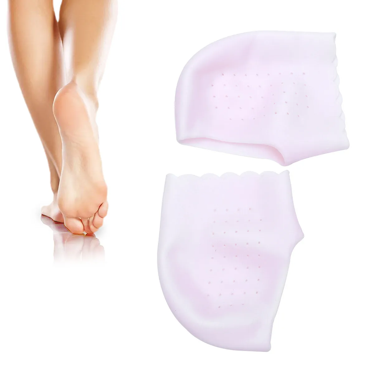 1Pair Heel Protective Sleeve Gel Heel Socks Soft Moisturizing Foot Care Protector for Cracked Skin Pain Relief Breathable Skin view 6