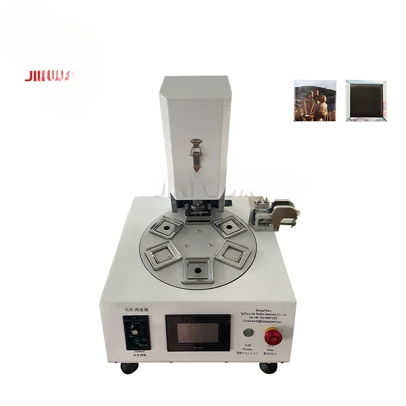 Pneumatic electric hot-selling 50 * 50mm manual refrigerator magnet making machine