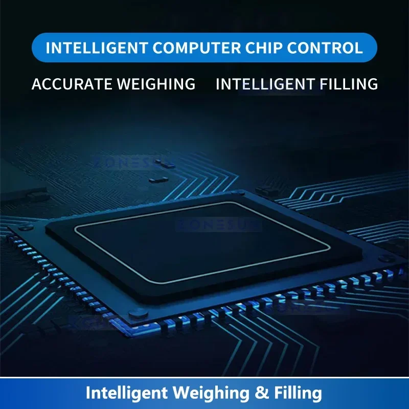 ZONESUN ควบคุมดิจิตอลอนุภาคมันฝรั่งทอดบรรจุเครื่องชีสพัฟขนม FILLER บรรจุภัณฑ์เครื่องชั่งน้ําหนักอุปกรณ์ ZS-FZ1000L