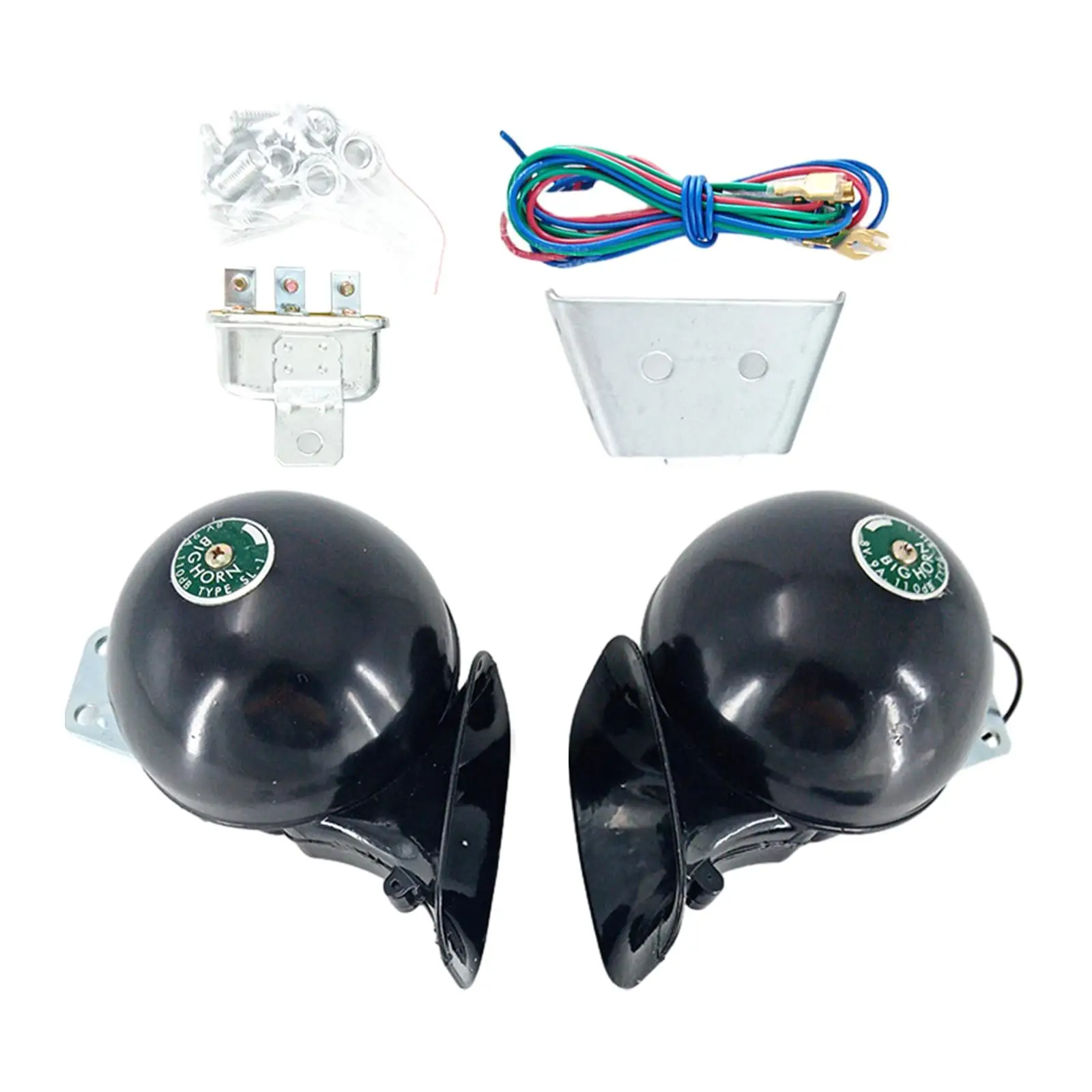 

Электрический звуковой сигнал в виде улитки, универсальный с релейным жгутом, прочный водонепроницаемый автомобильный звуковой сигнал, высокий низкий тон для мотоцикла, лодки, автомобиля, грузовика