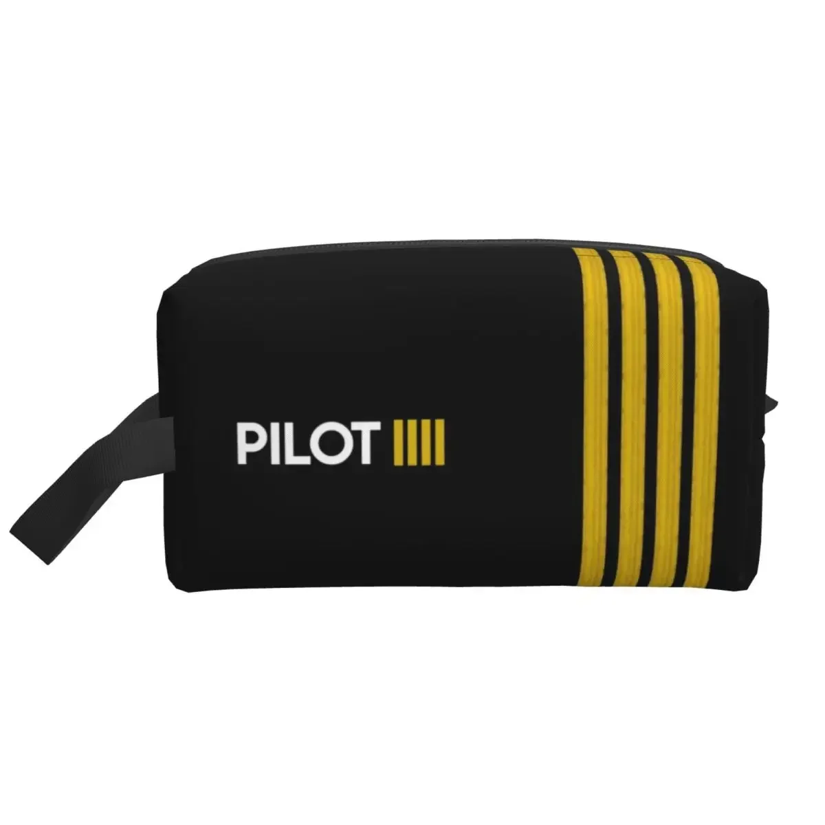 Travel Pilot Captain Stripes Toiletry Bag Kawaii Aviation Airplane Aviator Cosmetic Makeup for Women Beauty Storage Dopp Kit Box