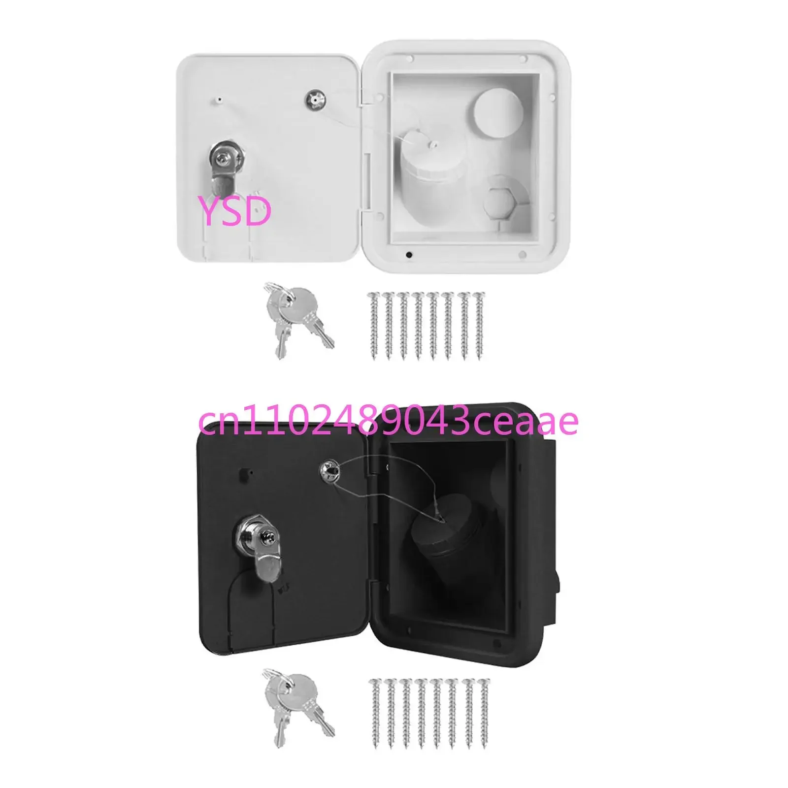Water Locking Cap Filler Tank Equipment RV Gravity Fresh Water Fill Hatch Inlet with Keys for Boat Cars Caravans Camper Trailer