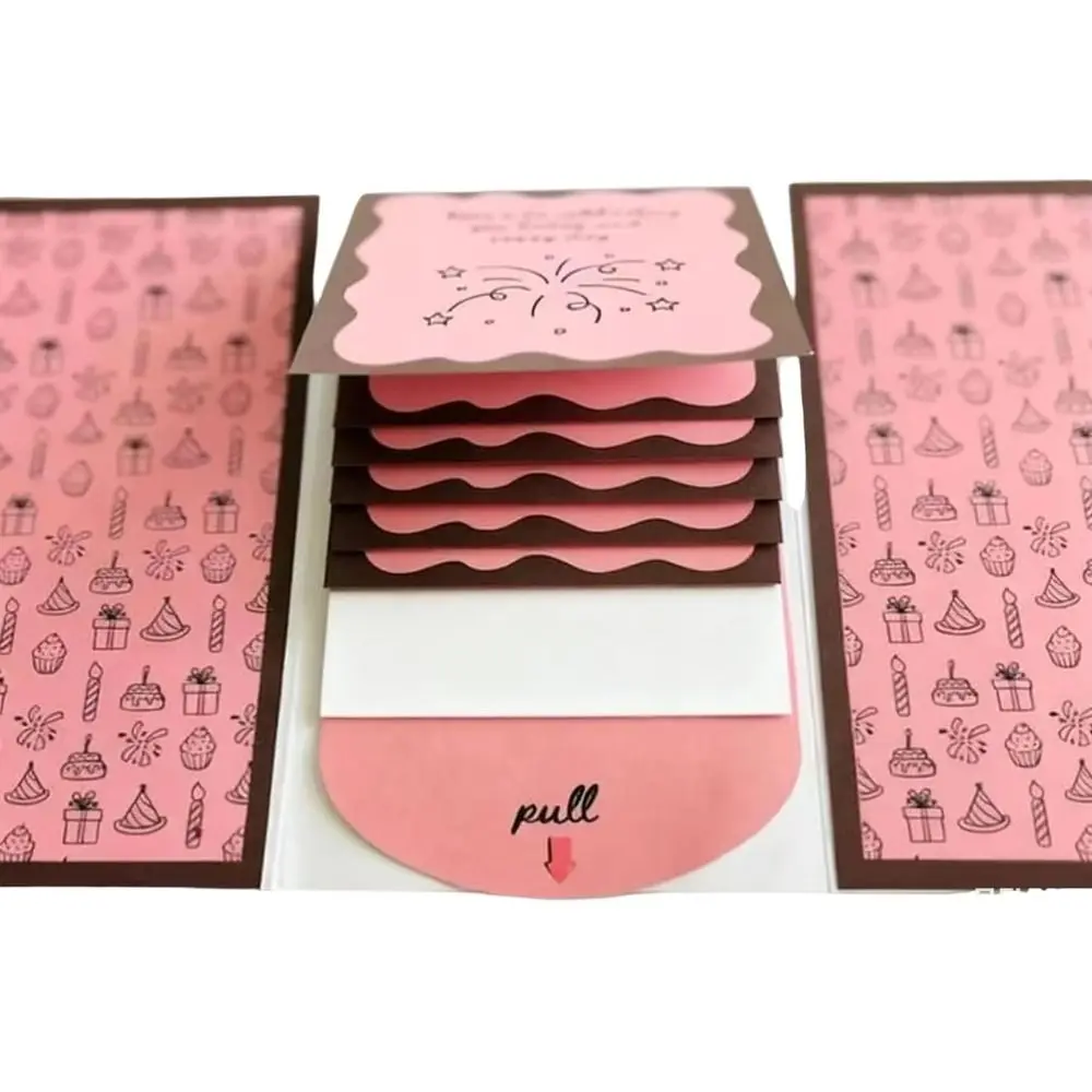 Handmade Christmas Gift Card Holder Book DIY Pull-out Design Surprise Cards with Envelope Waterfall Merry Xmas Gift Card Book
