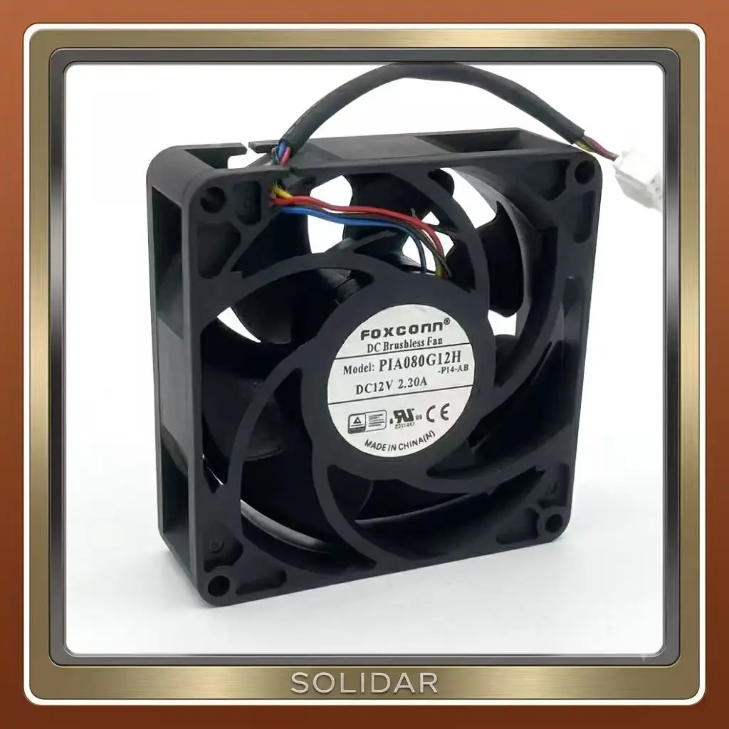 Original For Foxconn PIA080G12H-P14-AB DC 12V 2.20A Multi-Wire 80mm Server Chassis Cooling Fan